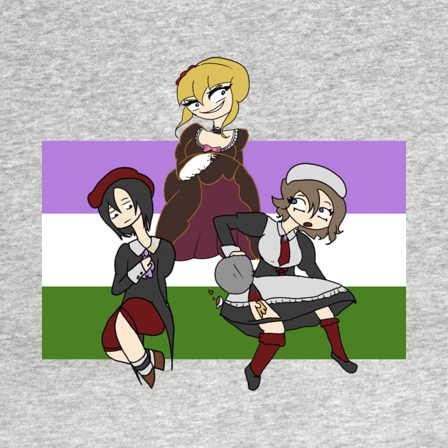 Umineko No Naku Koro Ni Episode 8 Spoilers Yasu Sayo Beatrice Shannon Kanon Genderqueer Flag by nhitori